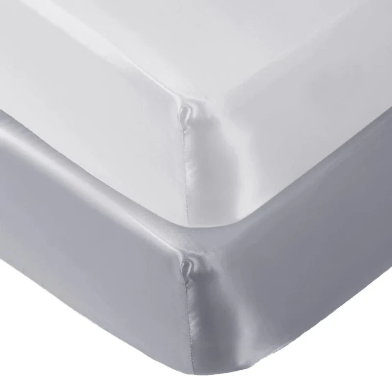 Unisex-Satin-Soft-Crib-Sheet-White-and-Gray-for-Babies-with-Sensitive-Hair-Silky-Baby-Mattress-Cover-Kids-Bedding