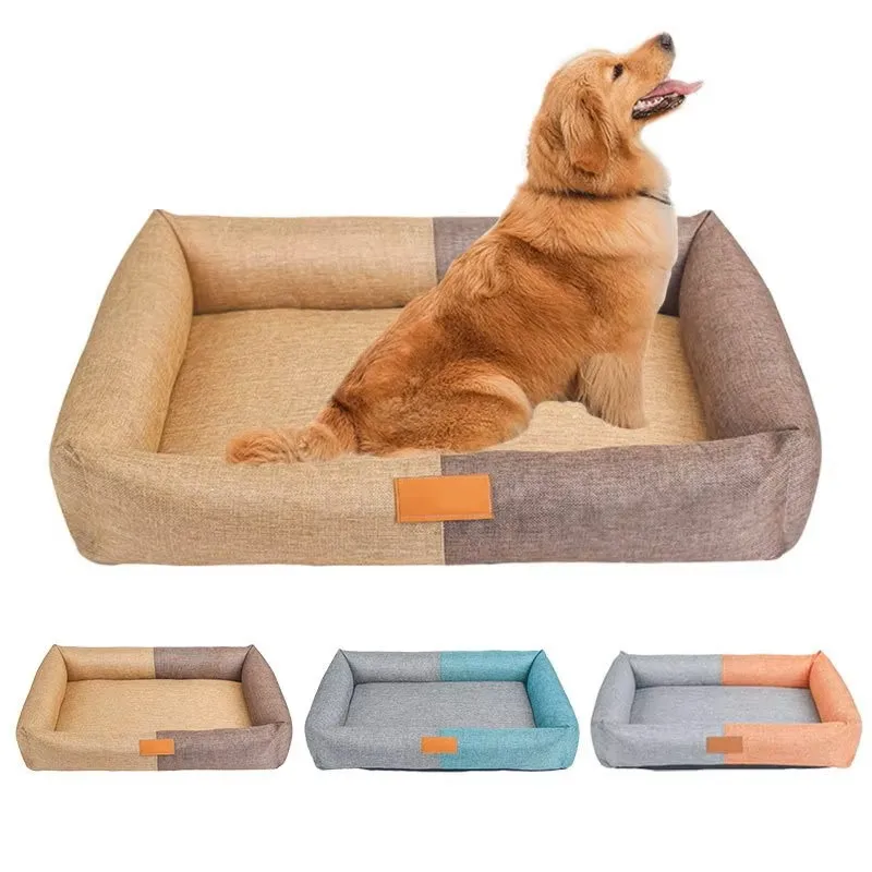 Universal-Solid-Pattern-Cotton-Linen-Kennel-Pet-Mat-Double-Sided-Removable-Washable-Eco-friendly-Square-Dog-Bed-Pet-Sponge