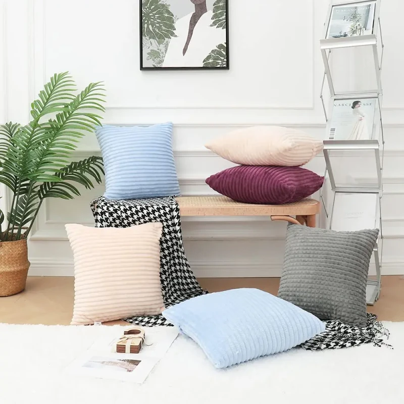 Upholstery-Material-Soft-Flannel-Decorative-Square-White-Purple-Pink-Green-Throw-Pillow-Designer-Throw-Pillows