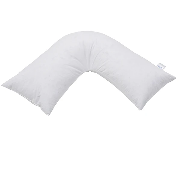 V-Shaped-Pillow-Nursing-Maternity-Back-Support-Pregnancy-Pillow-White-Duck-Feather-Filling