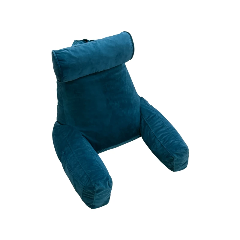 Velvet-Bed-Rest-Pillow-Ergonomic-Back-Support-Cushion-Detachable-Neck-Roll-for-Reading-Watching-TV