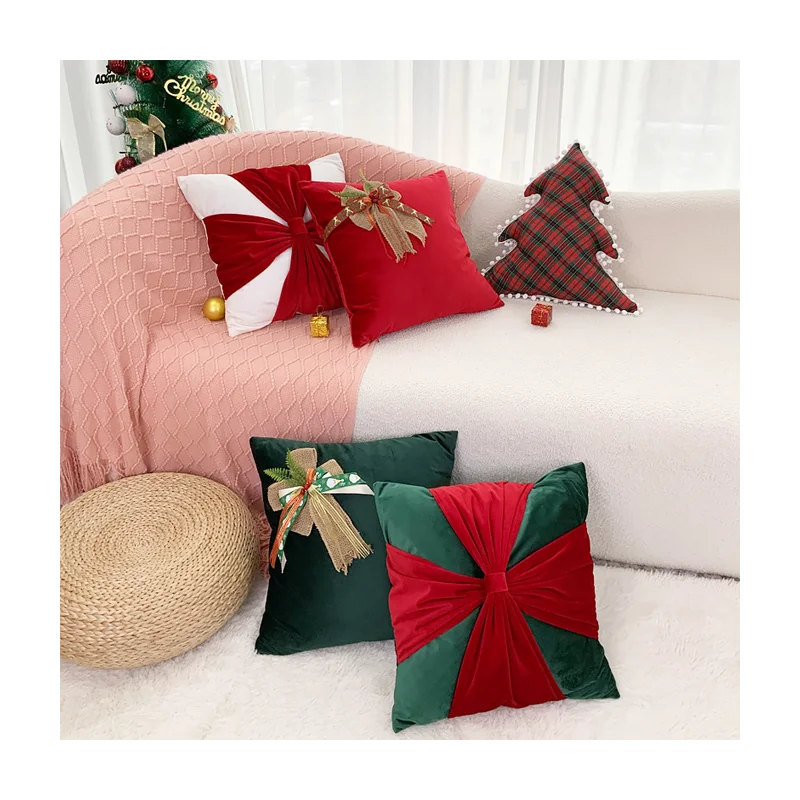 Velvet-Cushion-Cover-Home-Decor-Pillows-45cm-Christmas-Pillow-Removable-Cover-Throw-Pillow-Decorations-Festival-Accessories