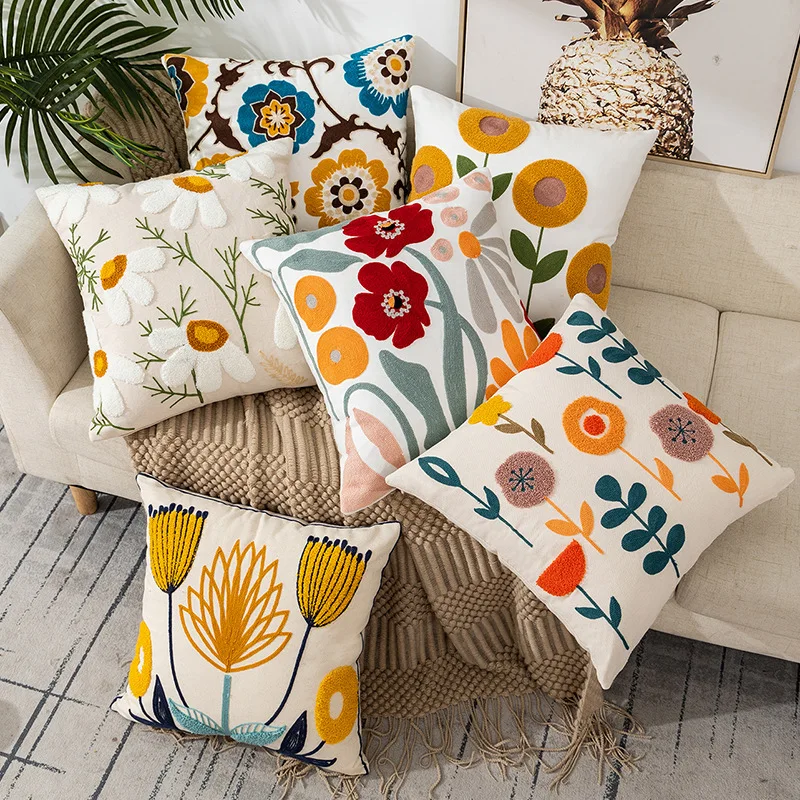 Village-Garden-Style-Plant-Flower-Embroidery-Cushion-Cover-Decorative-Throw-Pillowcase-For-Home-Sofa-Living-Room-NLS14119