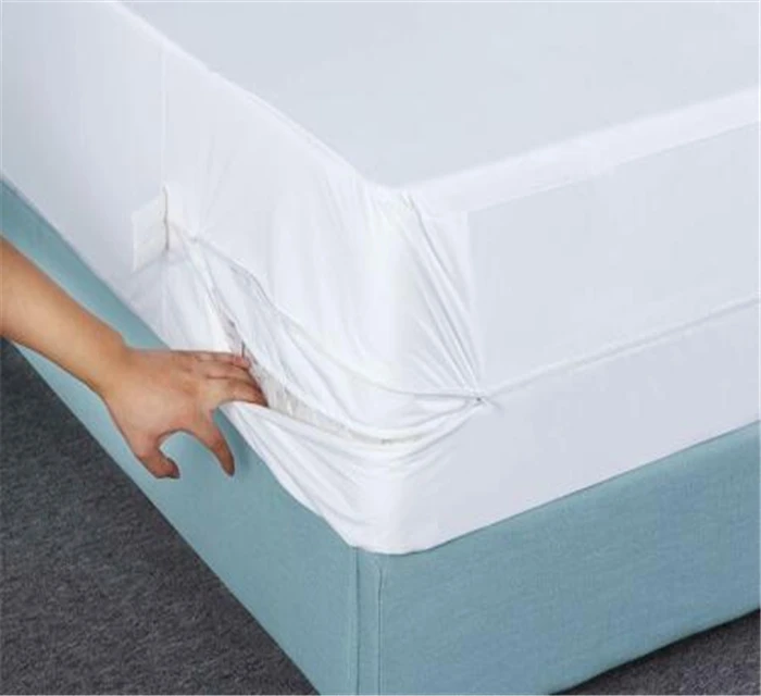 Vinyl-PVC-Waterproof-Twin-Size-Bed-Mattress-Protector-Noiseless-Knitted-Hypoallergenic-Mattress-Cover-Mahjong-Mat-Style