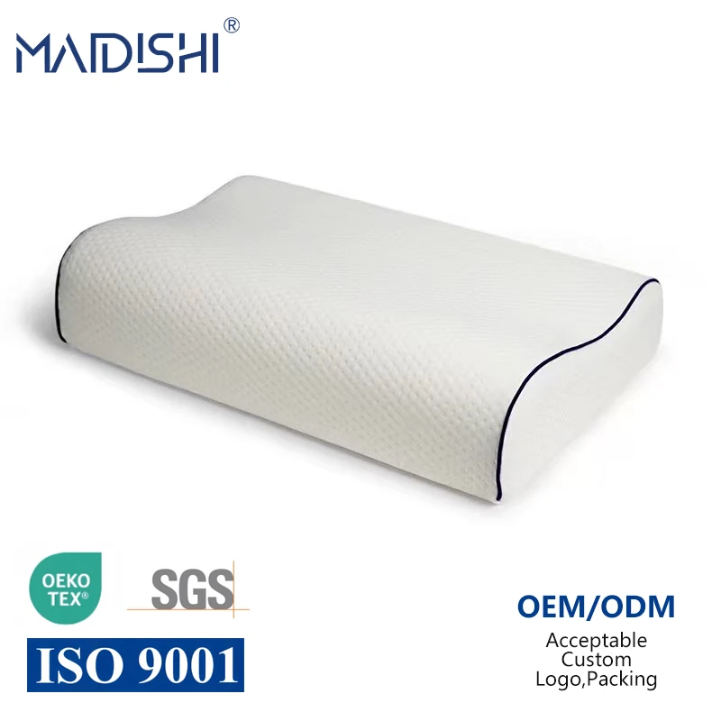 WJ-1004-Wave-Shape-Memory-Foam-Orthopedic-Anti-Snore-Neck-Pain-Relief-Pillow-For-Embroidery-Customizable-Polyester-Cotton-Hotels