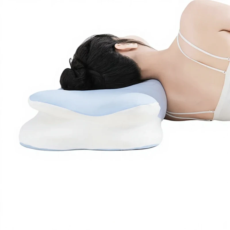 WJ-2148-OEKO-TEX100-Certificated-Memory-Foam-Pillow-With-Ergonomic-Cervical-Knitted-Cover-For-Neck-And-Head-In-Home-Hotel