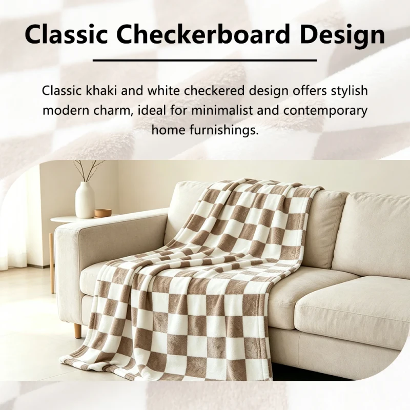 Warm-Khaki-White-Checkered-Flannel-Blanket-High-Density-Plaid-Throw-Skin-Friendly-Fuzzy-Blanket-For-Living-Room-Travel-Nap-Gift