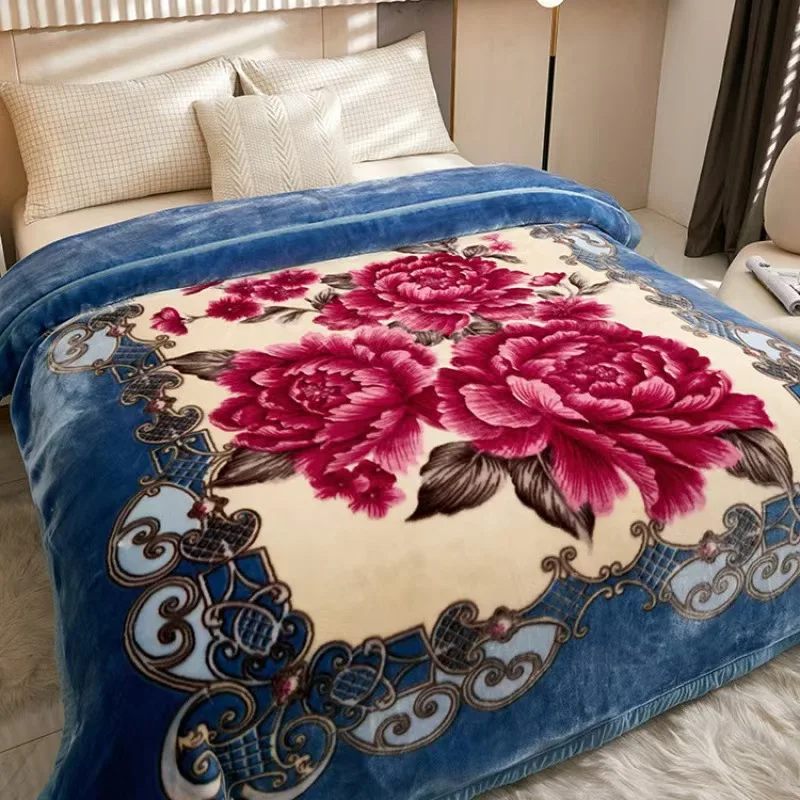 Warm-Soft-Luxury-Knitted-Raschel-Polyester-Blanket-Double-Bed-Size-Double-Sided-Fleece-Cute-Animal-Pattern-Winter-Throw-Blanket