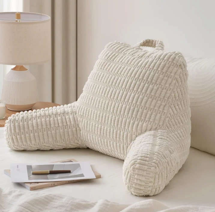 Washable-Corduroy-Cover-Bed-Seat-up-Back-Support-Adjustable-Shredded-Memory-Foam-Filling-Soft-Reading-Pillow-with-Pocket