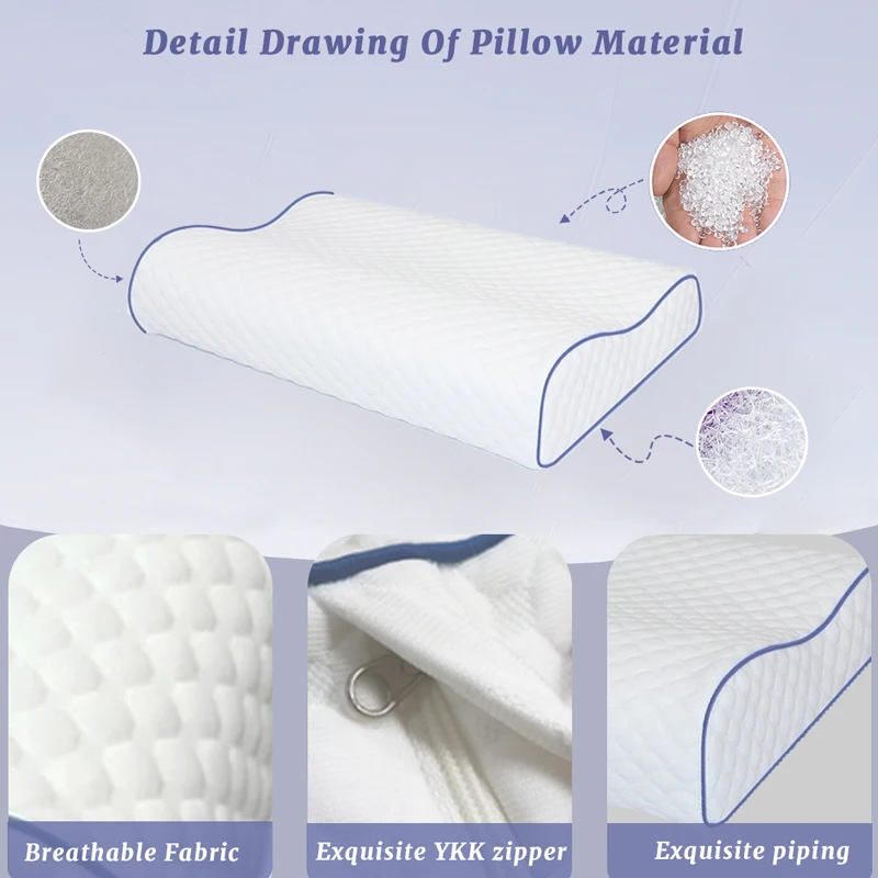 Washable-Poe-Wave-Shape-Waterproof-Anti-Bacteria-Removable-Cover-Poe-Polymer-Pillow