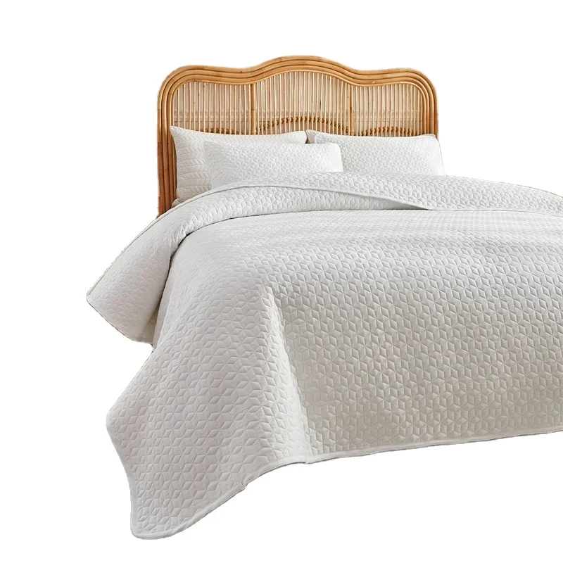Washable-Polyester-Fiber-Quilted-Patchwork-Bedding-Anti-Static-Home-Hotel-3pcs-Bedspread-Quilts-Set
