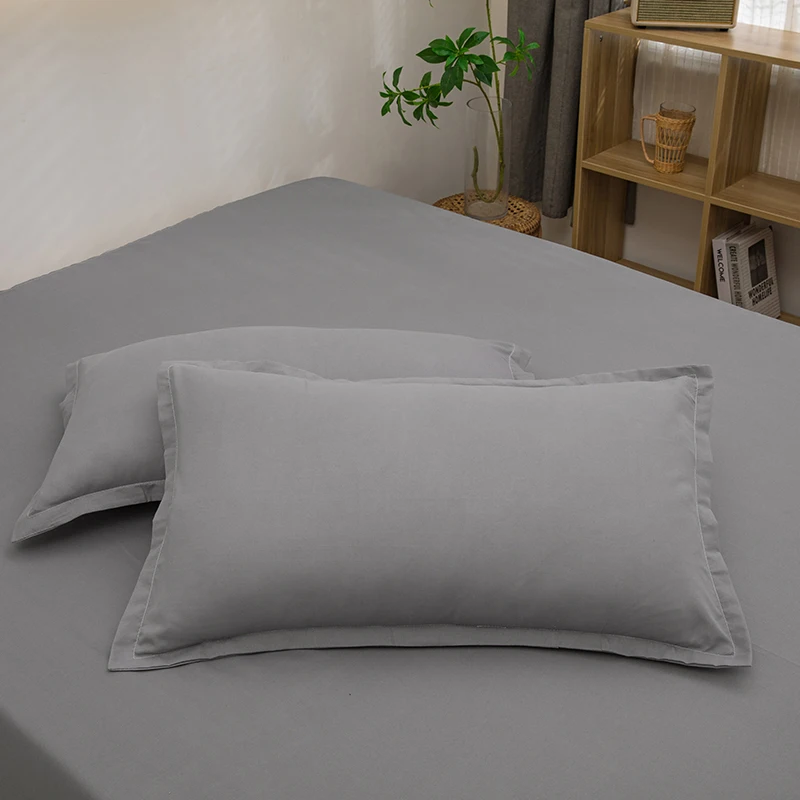 Washed-2pcs-Solid-Color-Pillowcases-Home-Bedding-Decorative-Pillow-Cover-Wedding-Super-Soft-Pillow-Case