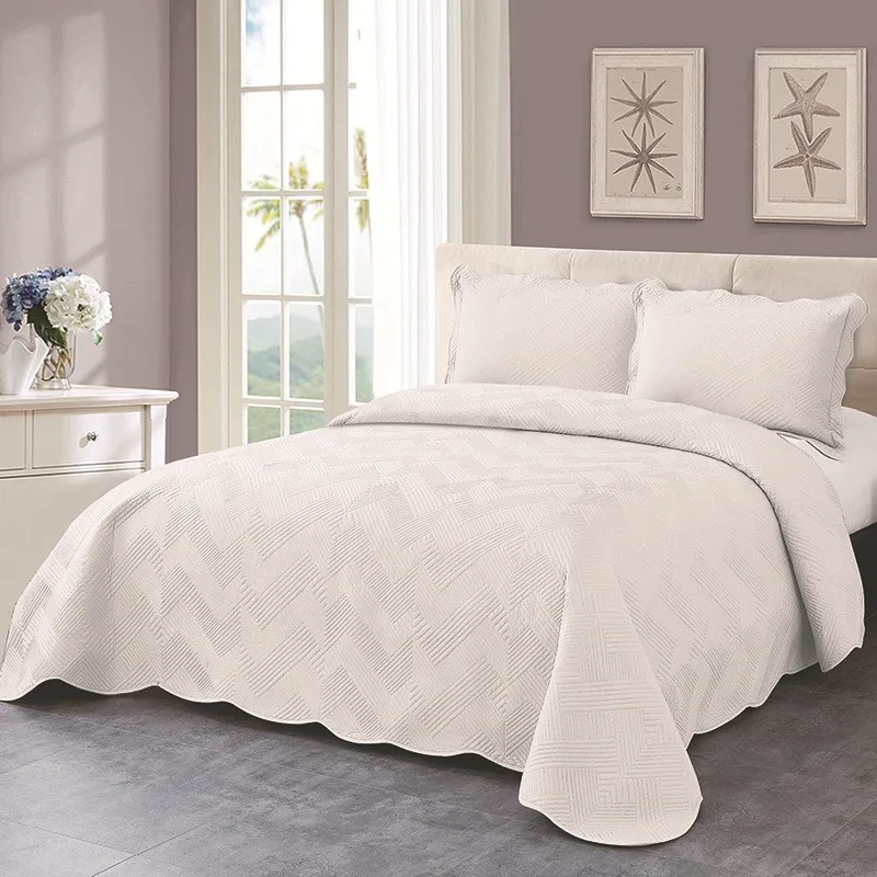 Washed-Cotton-Bed-Cover-Three-piece-Set-of-Solid-Color-Ground-Wool-Embroidered-Air-Conditioning-Quilt-Soft-Bedspread-1