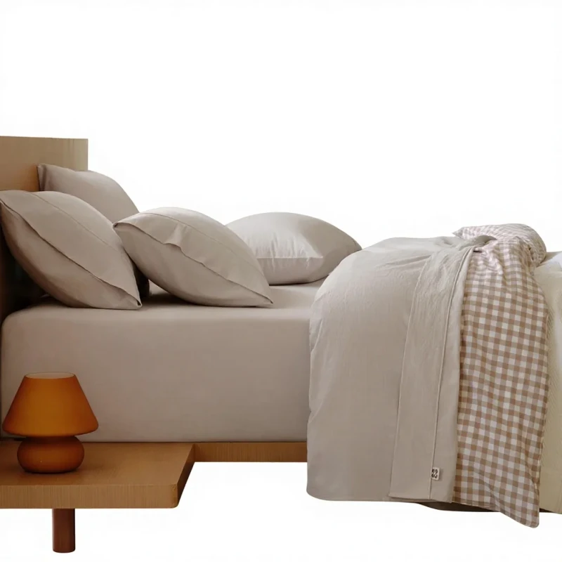 Washed-Cotton-Percale-Sheet-Set-100-Cotton-Linen-Texture-Lightweight-Breathable-Bedding-with-Deep-Pocket-6-Piece-for-Bedroom