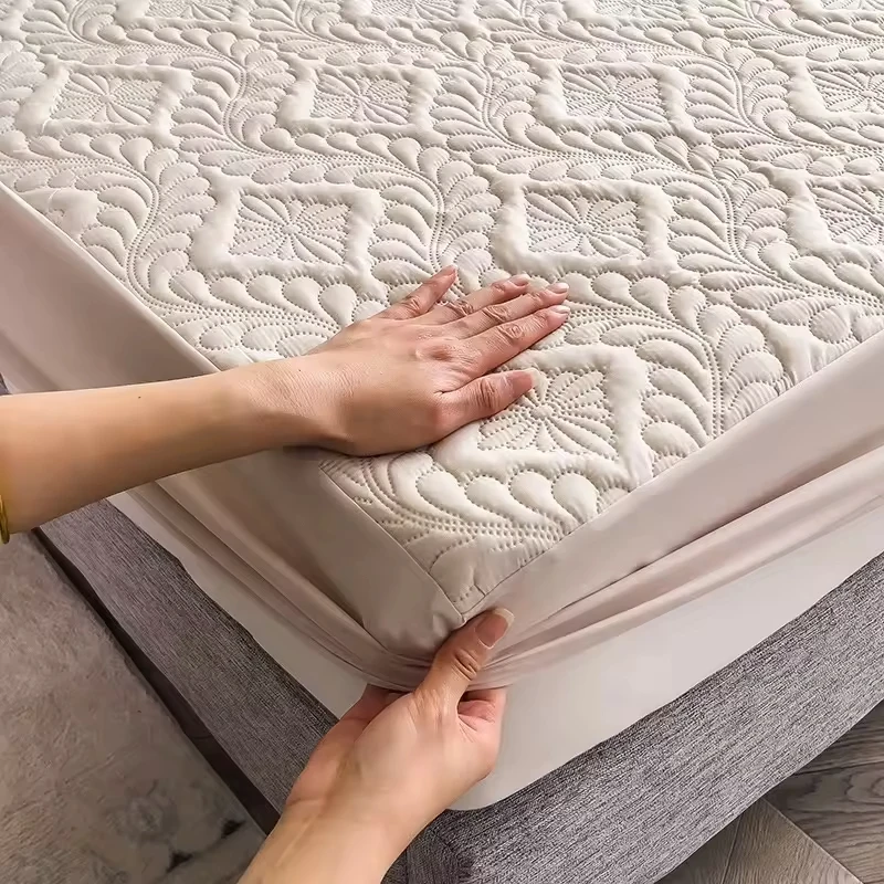 Water-Proof-Breathable-Bed-Fitted-Sheet-Mattress-Protector-Quilted-Waterproof-Mattress-Cover