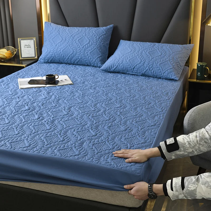 Water-Proof-Breathable-Soft-Bed-Fitted-Sheet-Mattress-Protector-Quilted-Waterproof-Mattress-Cover