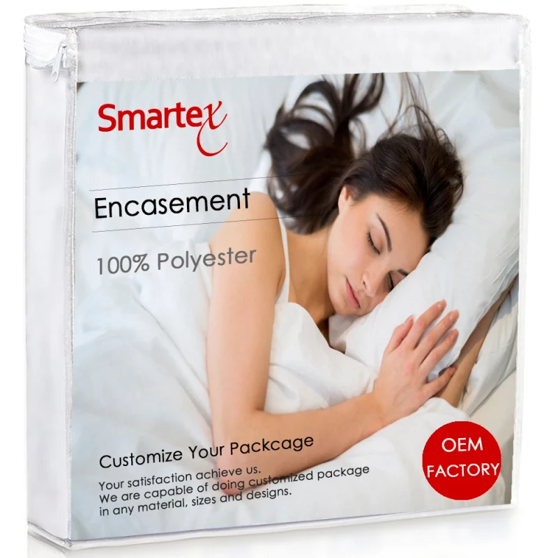 Waterproof-Bed-Bug-Proof-Mattress-Protector-Mattress-Cover-Woven-OEM-100-Polyester-40-Adults-with-Zipper-White