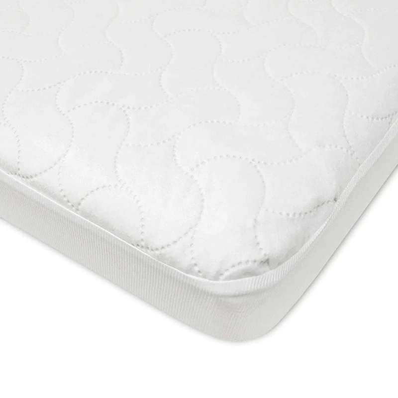 Waterproof-Fitted-Crib-Mattress-Protector-White-Color-Mattress-Pad-Cover-Reusable-Ultrasonic-Anti-Bacteria-Anti-Dust-Mite-Woven