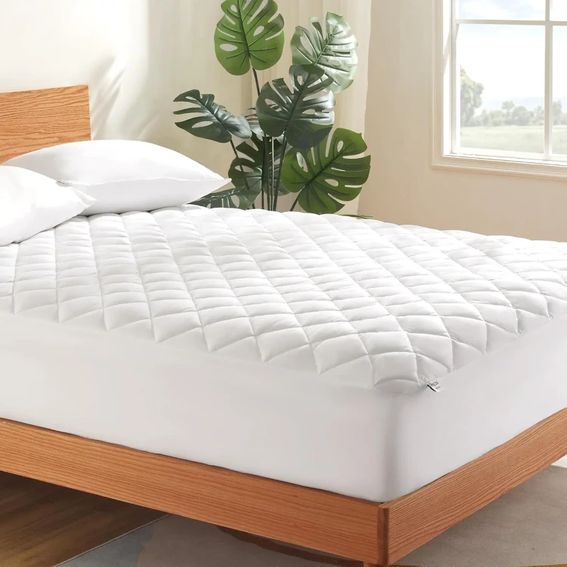 Waterproof-Hotel-Mattress-Protector-Hypoallergenic-Quilted-Cover-Soft-Bed-Mattress-Protection-Quilted-White-Mattress-Pad-Cover
