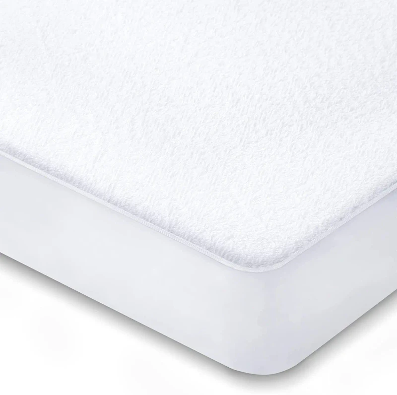 Waterproof-Mattress-Cover-Breathable-Cooling-Cotton-Surface-Noiseless-Bed-Cover