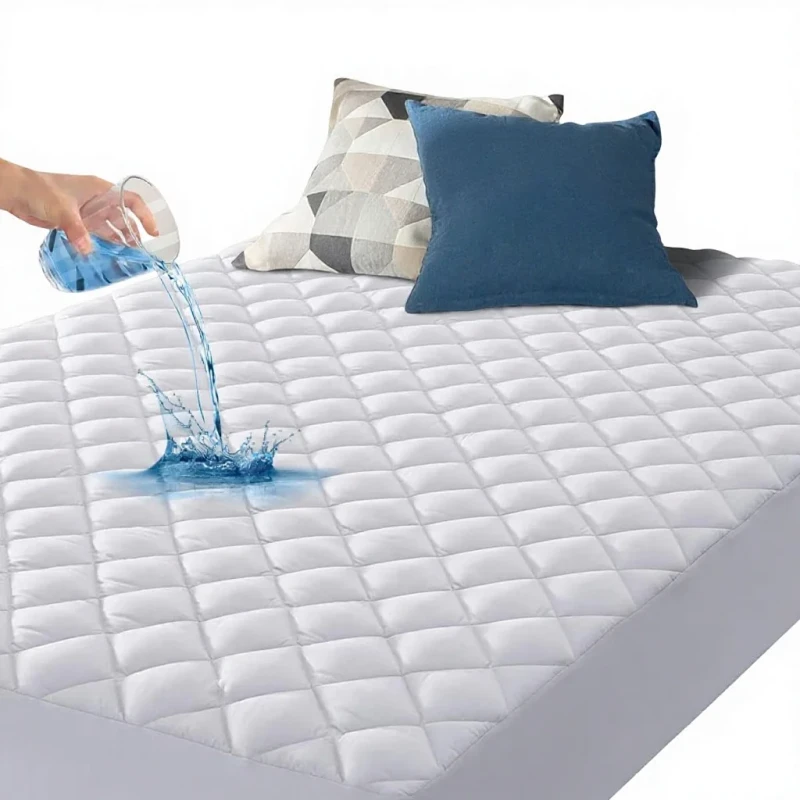 Waterproof-Mattress-Pad-Protector-Breathable-Quilted-Mattress-Cover-Noiseless-Waterproof-Fitted-Sheet-Mattress-Topper-1
