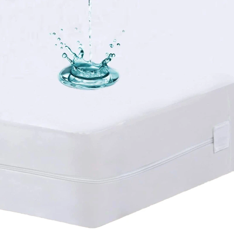 Waterproof-Mattress-Protector-Folding-Mat-Bed-Cover-Printed-Pattern-Plain-Style-200TC-Machine-Washable-for-Home-Use