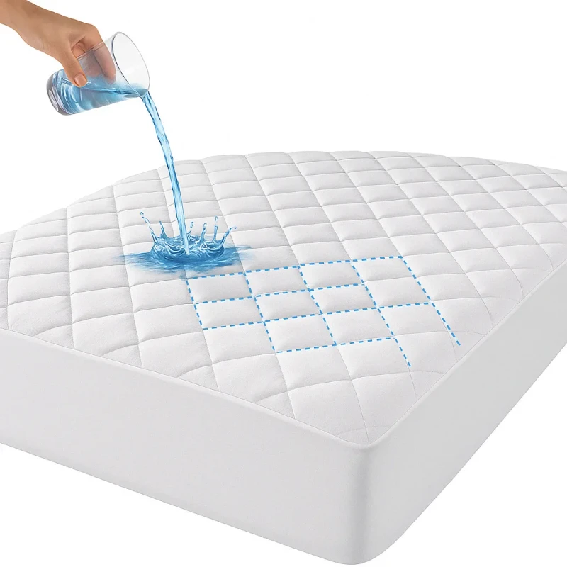 Waterproof-Mattress-Protector-Queen-Size-Breathable-Quilted-Fitted-Cover-Washable-Noiseless-Bedding