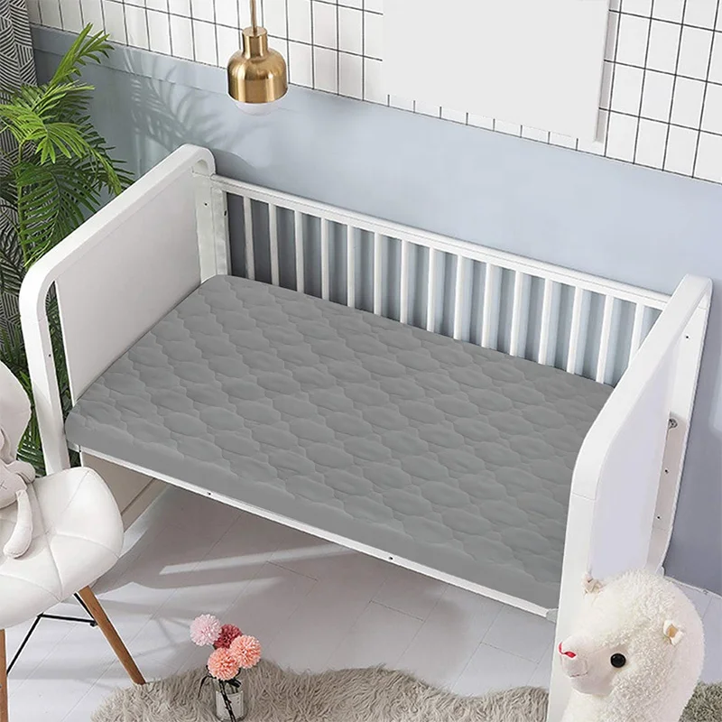 Waterproof-Microfiber-Plain-Knitted-Fitted-Cover-Ultra-Soft-Noiseless-Breathable-Bed-Mat-Crib-Mattress-Protector-For-Baby
