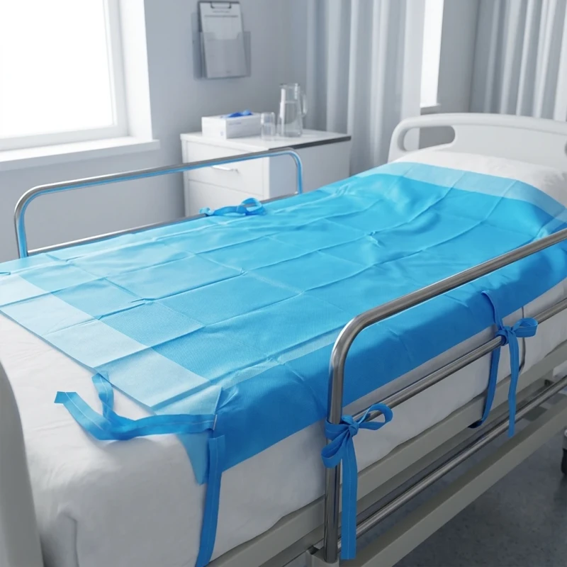 Waterproof-Non-Woven-Hospital-Medical-Disposable-Bed-Cover-Bed-Sheets-with-Ties-CE-Certified