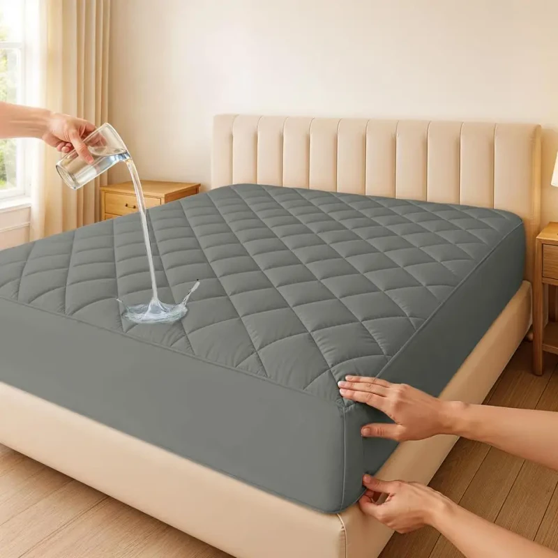 Waterproof-Quilted-Bed-Protection-Pad-Elastic-Fitted-Cover-up-to-16-Deep-Pocket-Noiseless-Mattress-Protector-All-Season-Use