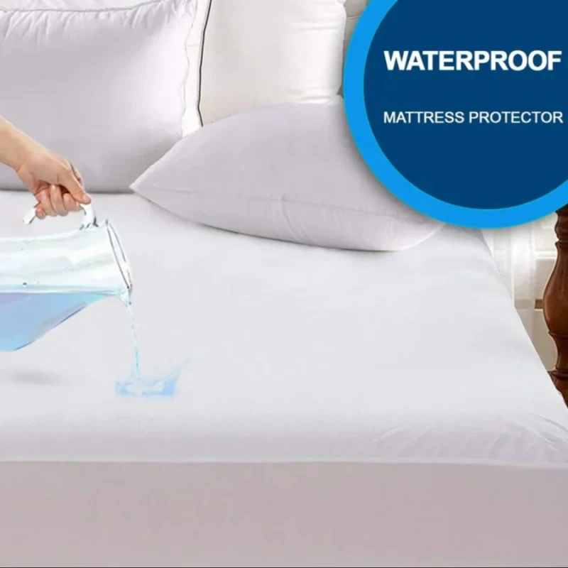 Waterproof-Quilted-Fitted-Sheet-Solid-ColorBreathable-Brushed-Bed-Cover-Mattress-Covers-Protectors-Washable-Diapers-Nappies