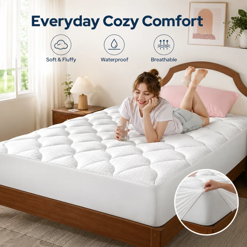 Waterproof-Quilted-Mattress-Protector-Breathable-Noiseless-Deep-Pocket-Fitted-Sheet-Machine-Washable-Mattress-Cover