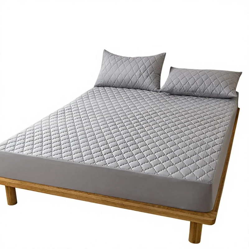 Waterproof-Synthetic-Fiber-Quilted-Fitted-Sheet-All-around-Anti-slip-Bed-Cover-Mattress-Protector