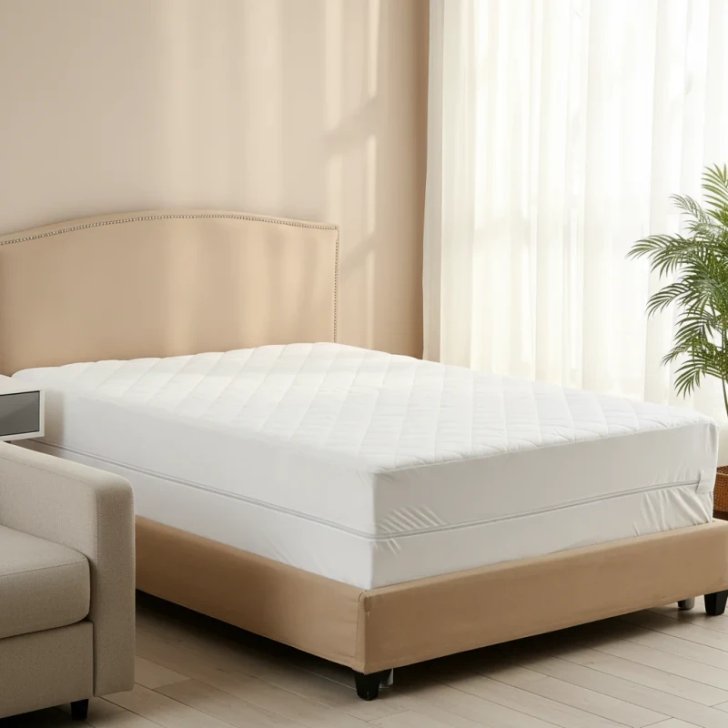Waterproof-Wrinkle-Resistant-Mahjong-Mat-Deep-Pocket-Quilted-Design-Anti-Bacteria-Machine-Washable-Allergies-Mattress-Protector