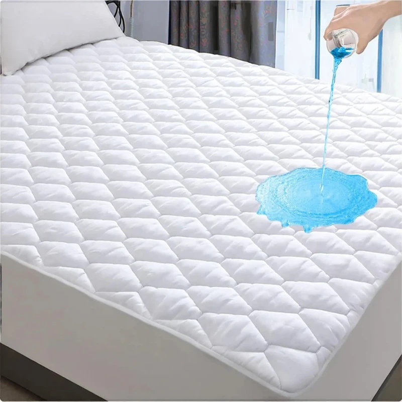Waterproof-Zippered-Mattress-Protector-for-Hotel-and-Hospital-Use-Cotton-Bed-Cover-Washable-Fitted-Pad