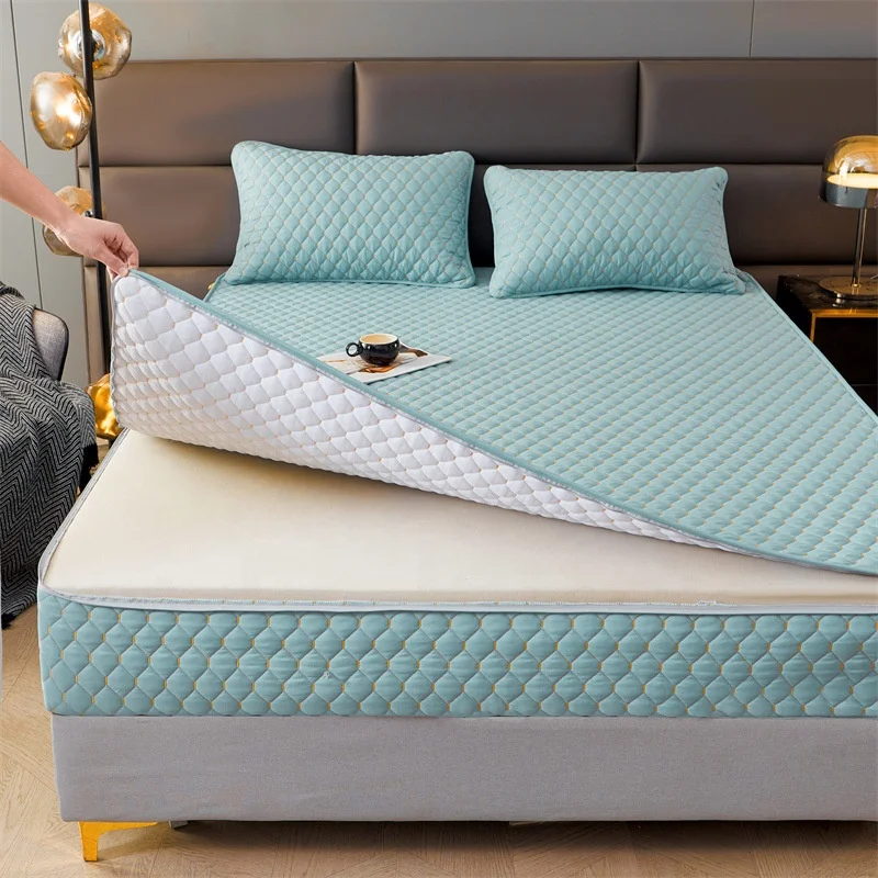 Waterproof-Zippered-Mattress-Protector-for-Hotel-and-Hospital-Use-Polyester-Bed-Cover-Washable-Fitted-Pad
