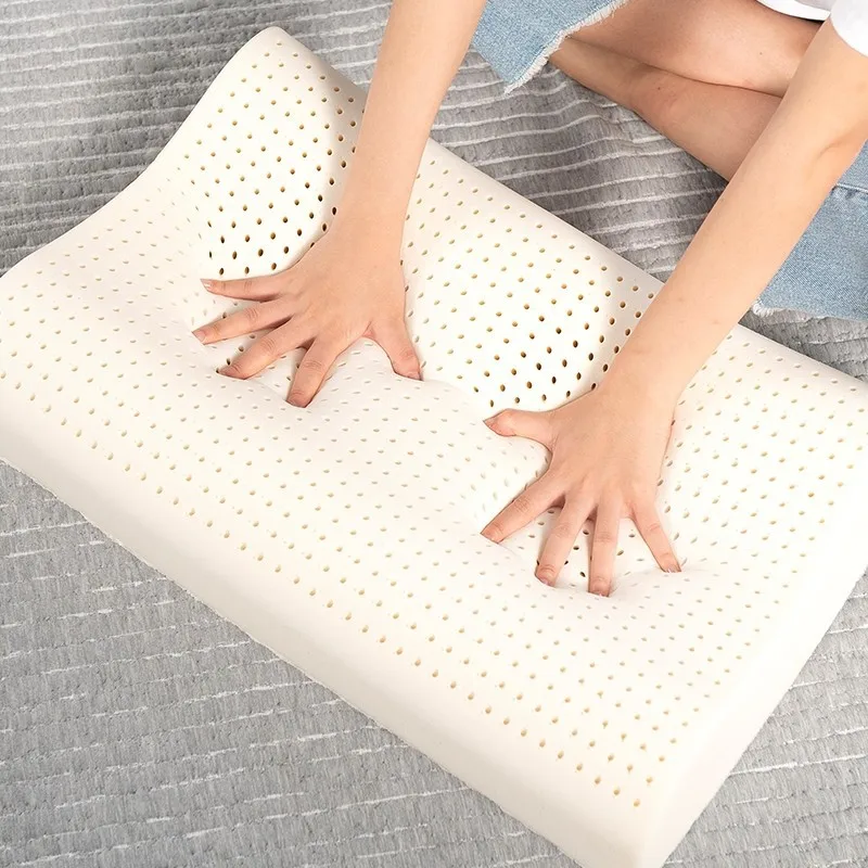 Wave-Shape-Talalay-Latex-100-Pure-Natural-Filling-King-Queen-Size-Adult-Neck-Healthy-Ergonomic-Contour-Deep-Sleep-Pillow-Bed