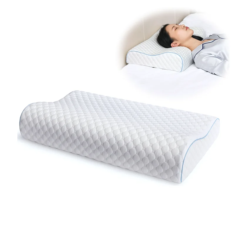 Wave-shaped-Memory-Foam-Pillows-For-Adults-Slow-Rebound-Cervical-Spine-Protection-With-Plant-Pattern-On-Neck