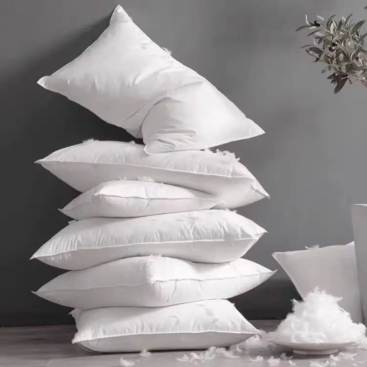 White-Cotton-Fabric-Square-Pillow-Inserts-Feather-Filling-Anti-Dust-Mite-Anti-Bacteria-Customizable-Decorative-Throw-for-Bed