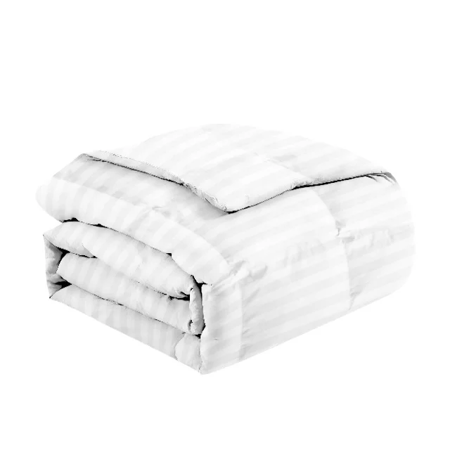 White-Embossed-Stripe-Lightweight-Down-Alternative-Comforter-Ultra-Soft-Skin-Friendly-Breathable-Duvet-for-Warm-Sleeper