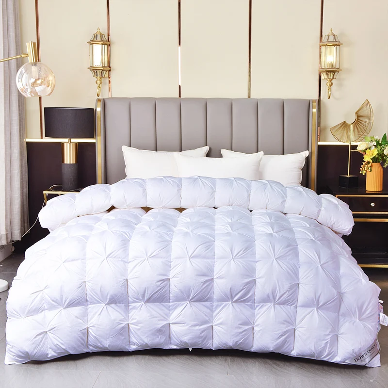 White-Goose-Down-3D-Bread-Duvet-Quilt-Comforter-Winter-Thick-Luxury-Blankets-100-Cotton-Shell