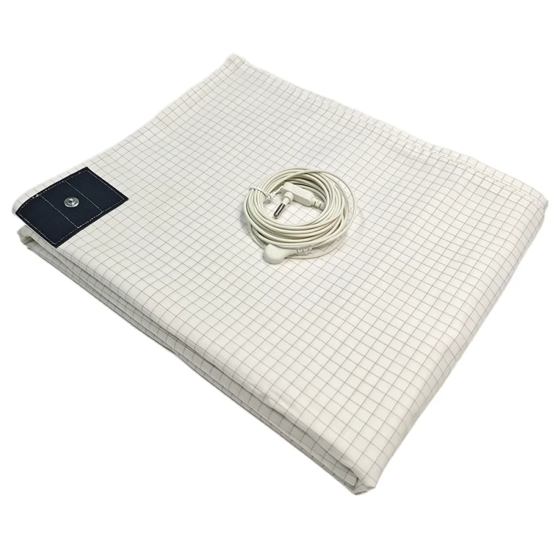 White-Grounding-Flat-Sheet-90-Cotton-10-Silver-Fiber-Earthing-Bedding-for-Natural-Sleep-Comfort