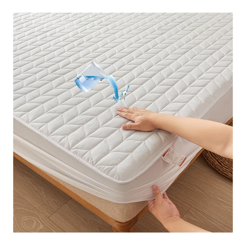 White-Modern-Design-Water-Proof-Fitted-Sheet-Protector-Quilted-Waterproof-Mattress-Cover-for-Bed
