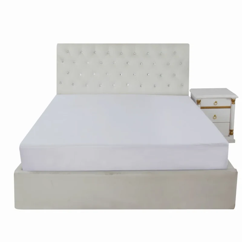 White-Polyester-Bamboo-Jacquard-Crib-Waterproof-Mattress-Fitted-Sheet