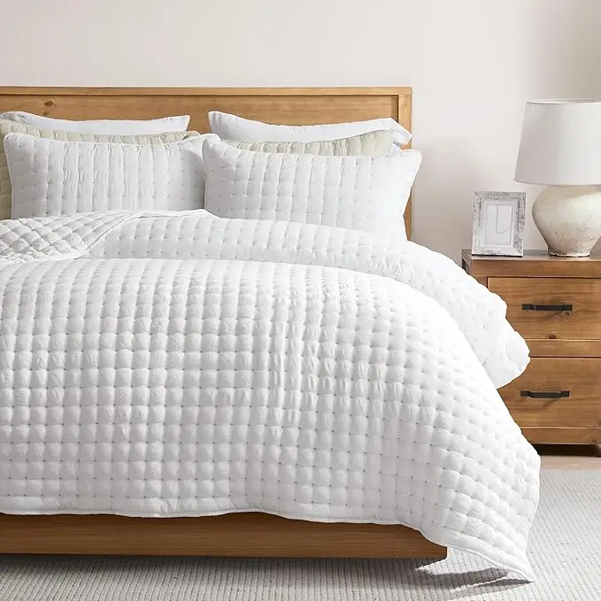 White-Quilt-Sets-Bedding-Sets-Lightweight-Soft-Bedspread-Coverlet-Quilted-Blanket-Thin-Comforter-Bed-Cover-Comforter-Sets