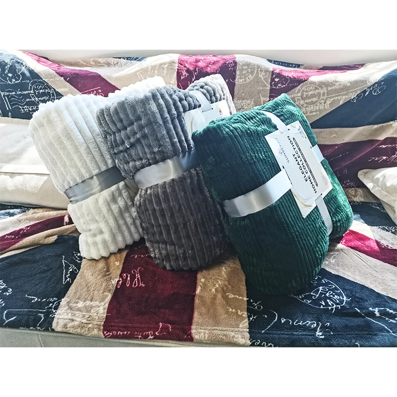 WholesaleThrow-Fleece-Bed-Blanket-Solid-Color-Flannel-Soft-Green-Throw-Blankets-for-Winter