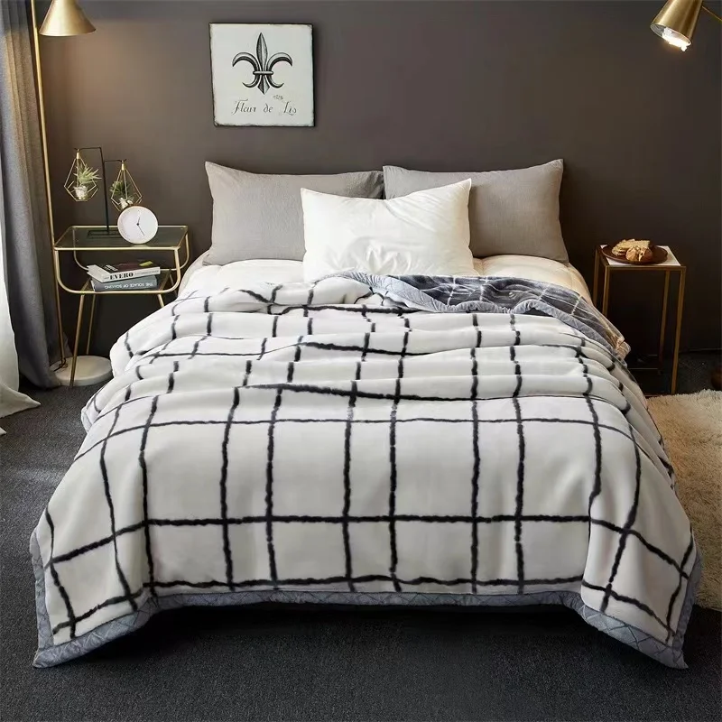 Wholesavase-Mink-Blanket-Oversized-Heavy-Woven-Fluffy-Plush-Soft-Warm-Korean-Style-2-Ply-Printed-Flannel-Fleece-Blanket