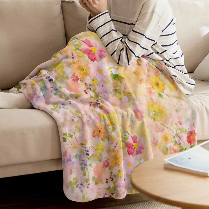 Wildflowers-Botanical-Floral-Printed-Super-Soft-Flannel-Throw-Lightweight-Fluffy-Fuzzy-Bed-Blanket-for-Bedding-Sofa-and-Travel