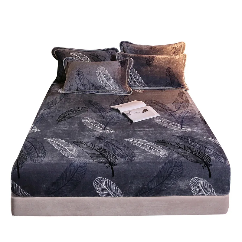 Winter-220gsm-Flannel-Fitted-Bedsheet-Bedding-Set-Coverlet-Winter-Warm-Velvet-Sabanas-Sheet-Set-With-Pillowcases