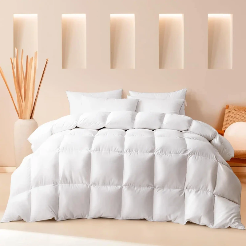 Winter-Fluffy-Warm-Pure-Cotton-Diagonal-Weave-Quilt-White-Duck-Filling-Quilting-Design-Belt-Corner